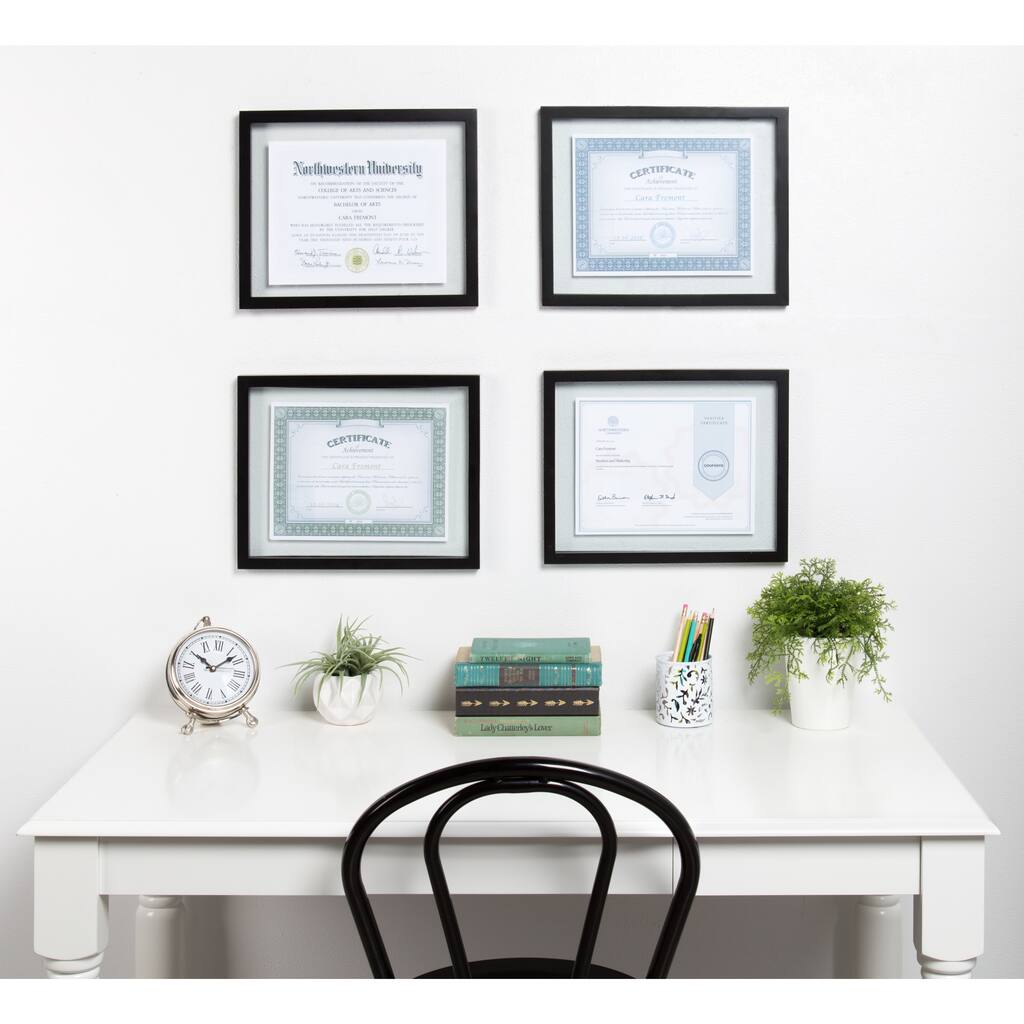 Black Wood Gallery Document Frame (Pack of 4)