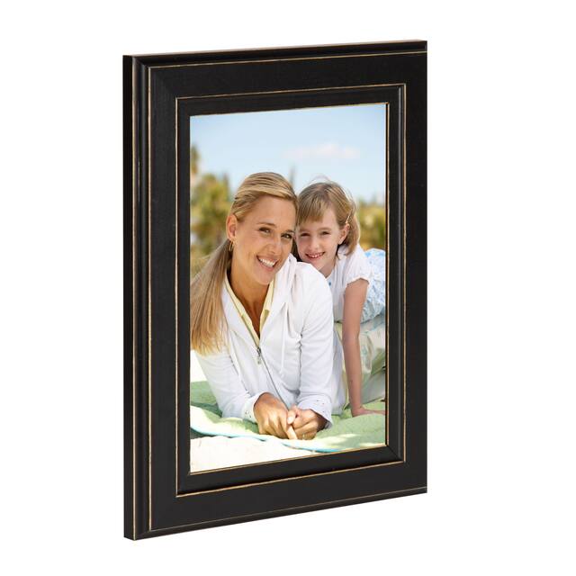 Casual Distressed Black Wood Picture Frame (Set of 6)