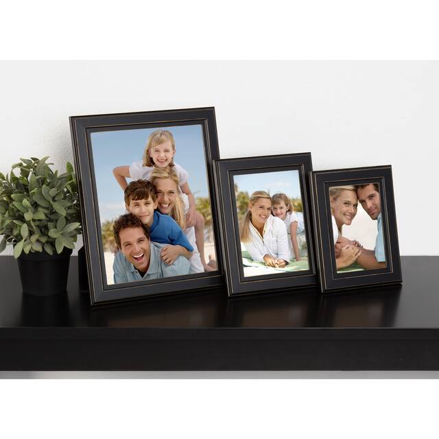 Casual Distressed Black Wood Picture Frame (Set of 6)
