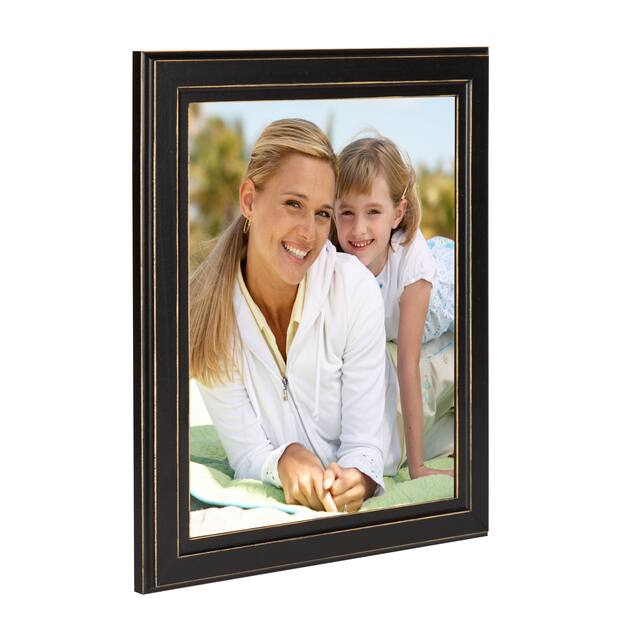 Casual Distressed Black Wood Picture Frame (Set of 6)