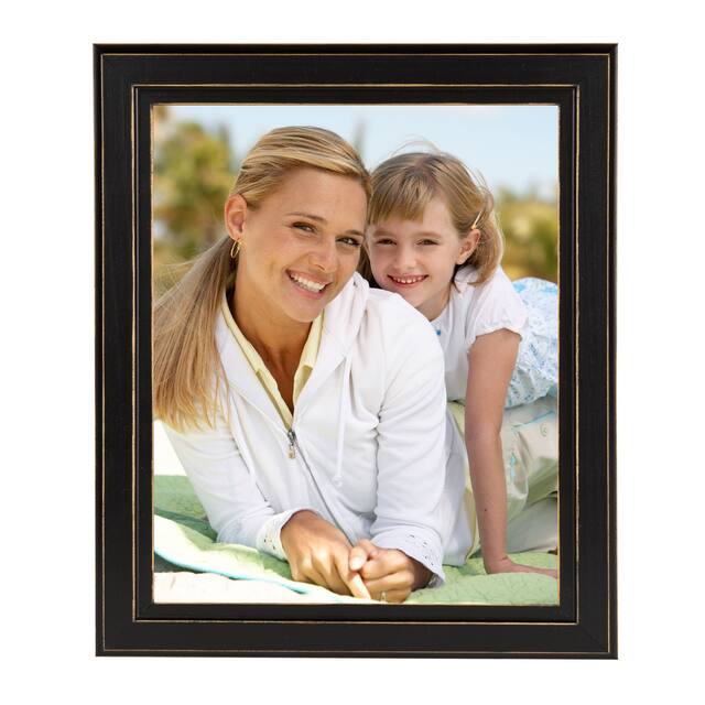 Casual Distressed Black Wood Picture Frame (Set of 6)