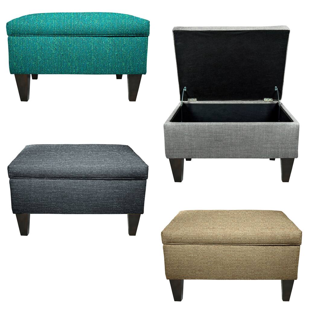 MJL Furniture Brooklyn Upholstered Square Storage Ottoman