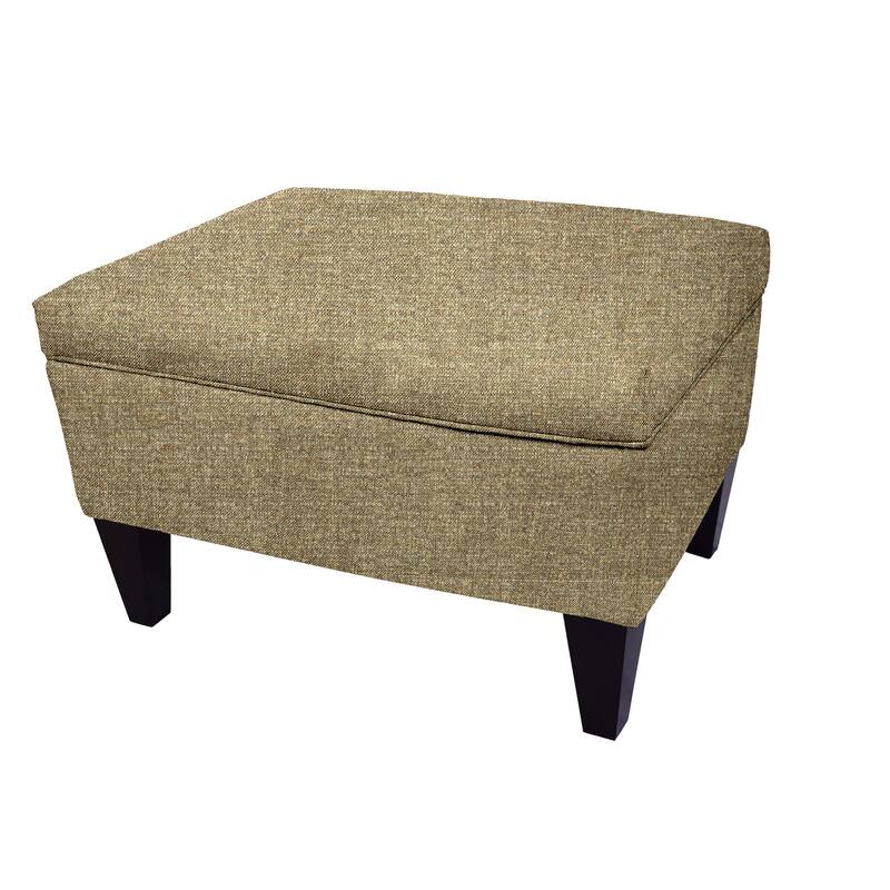 MJL Furniture Brooklyn Upholstered Square Storage Ottoman