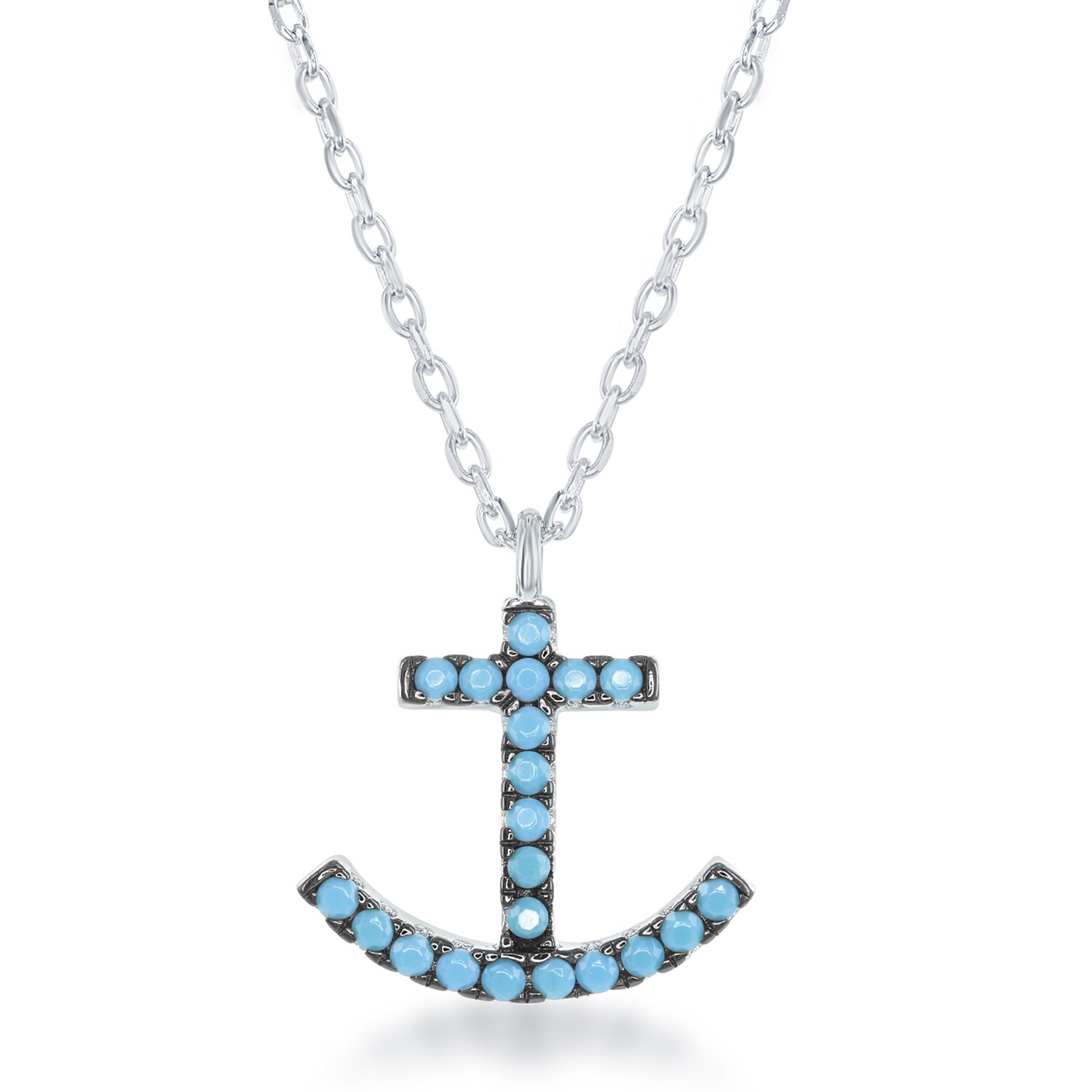 925 Sterling Silver Rhodium-plated Anchor with 2in ext Necklace 16 Length 925 Sterling Silver Rhodium-plated Anchor with 2in ext Necklace 16 Length