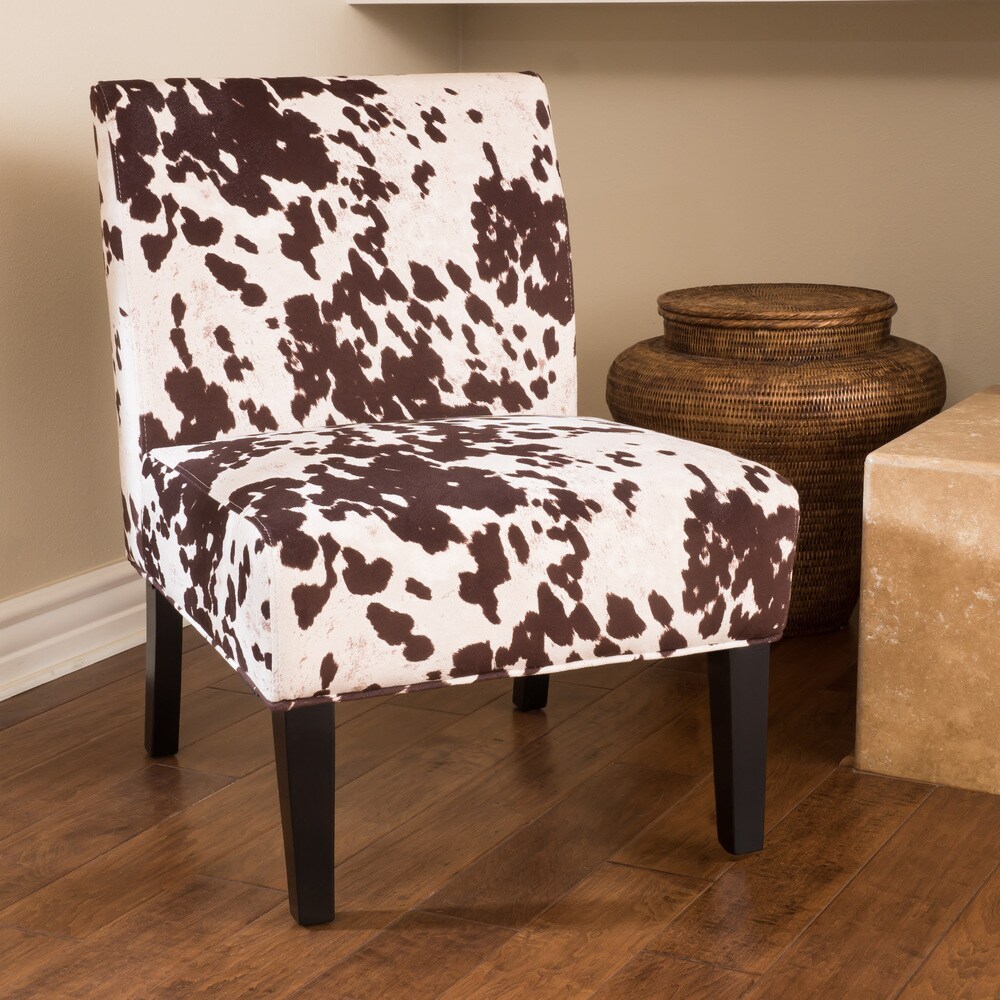 Christopher Knight Home Saloon Contemporary Fabric Slipper Accent Chair (Set of 2) by  (Cowhide Print)