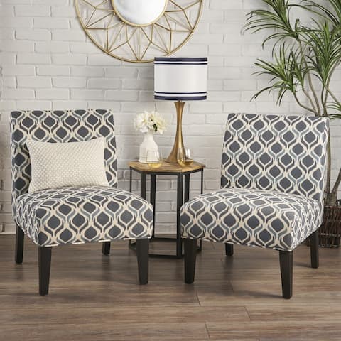 Kassi Contemporary Fabric Slipper Accent Chair (Set of 2) by Christopher Knight Home - 22.50" L x 29.50" W x 32.00" H
