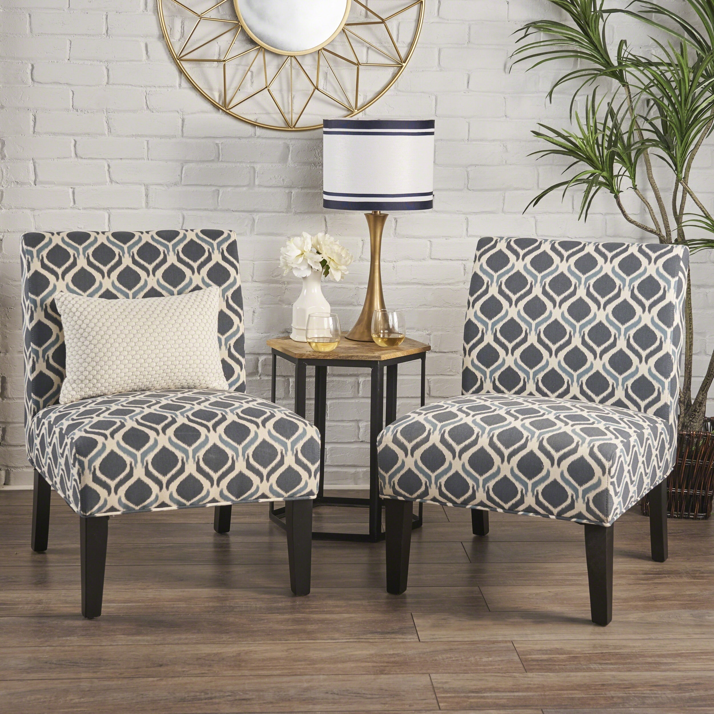 Accent Chairs For Living Room Set Of 2 Soft Sturdy Armless Fabric