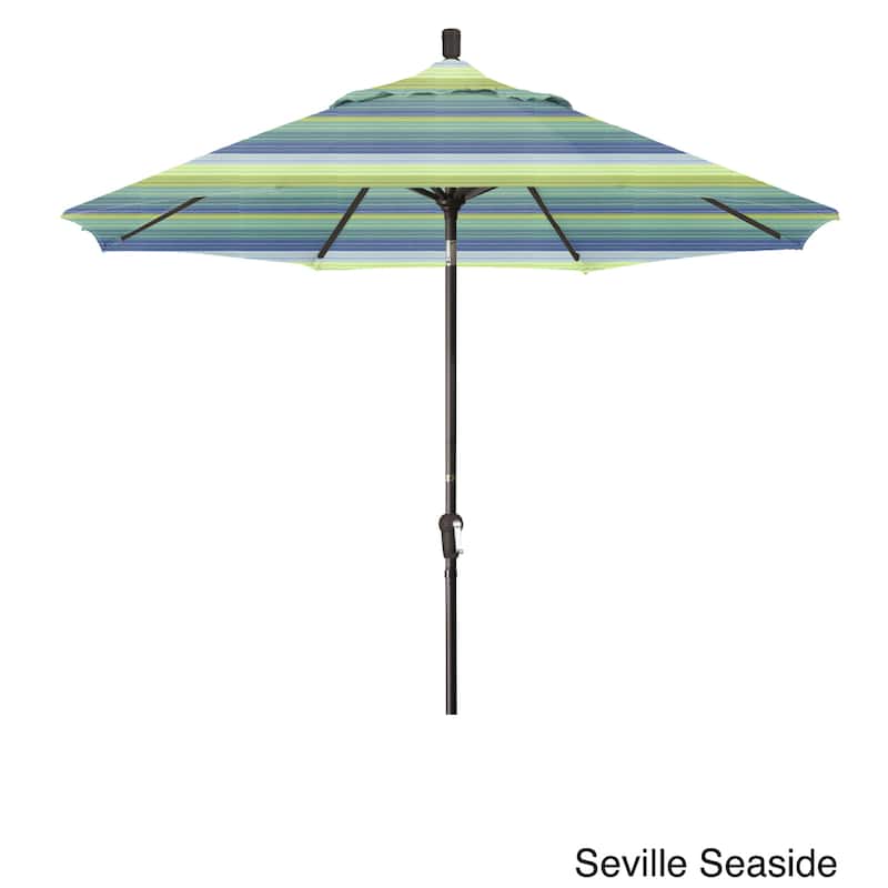 North Bend 9-foot Sunbrella Crank Open Auto-tilt Bronze Patio Umbrella by Havenside Home - Seville Seaside