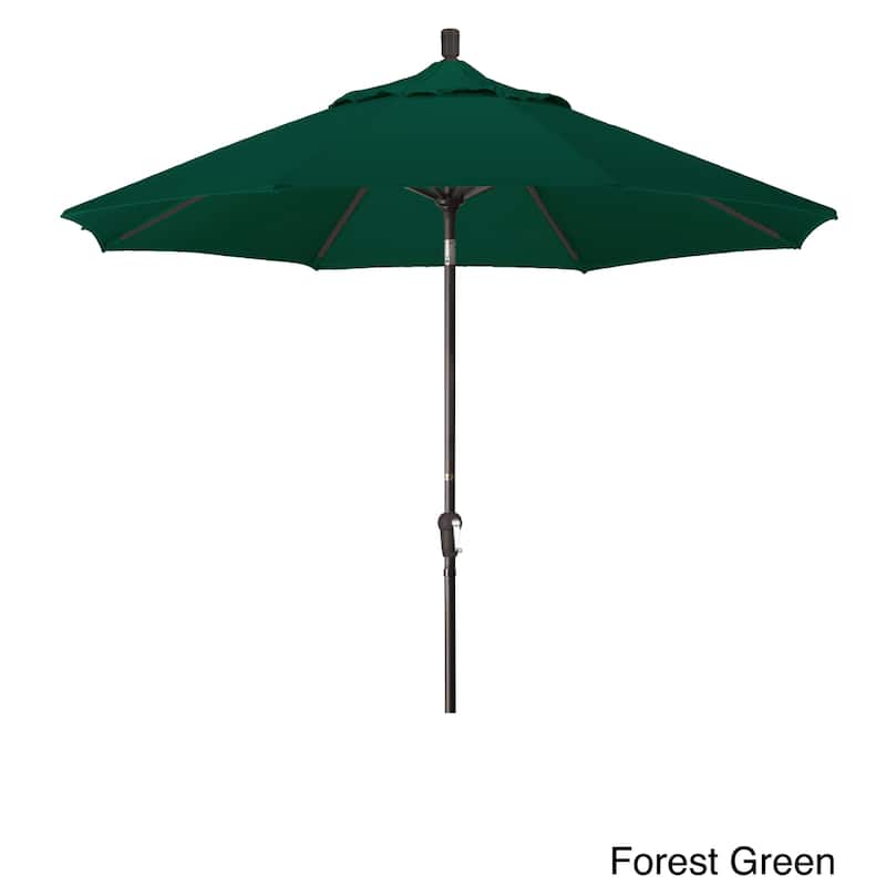 North Bend 9-foot Sunbrella Crank Open Auto-tilt Bronze Patio Umbrella by Havenside Home - Forest Green