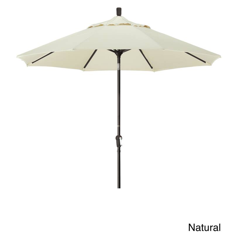 North Bend 9-foot Sunbrella Crank Open Auto-tilt Bronze Patio Umbrella by Havenside Home - Wheat