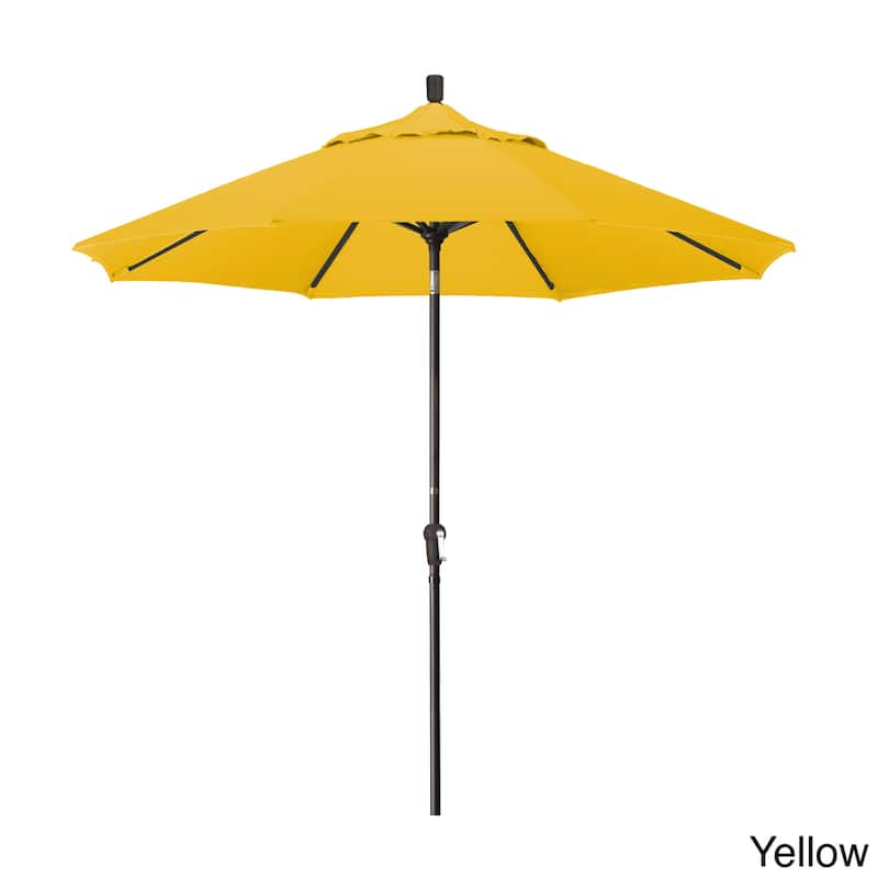 North Bend 9-foot Sunbrella Crank Open Auto-tilt Bronze Patio Umbrella by Havenside Home - Sunflower Yellow