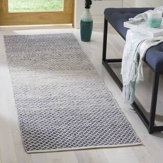 Cotton Runner Rugs For Less Safavieh Hand Woven Montauk Navy Ivory Cotton Rug 2 3