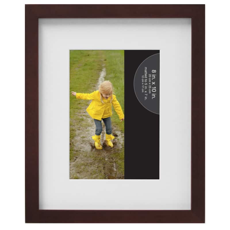 Wood Gallery Picture Frames (Pack of 4) - 8 x 10 matted to 5 x 7 - Brown