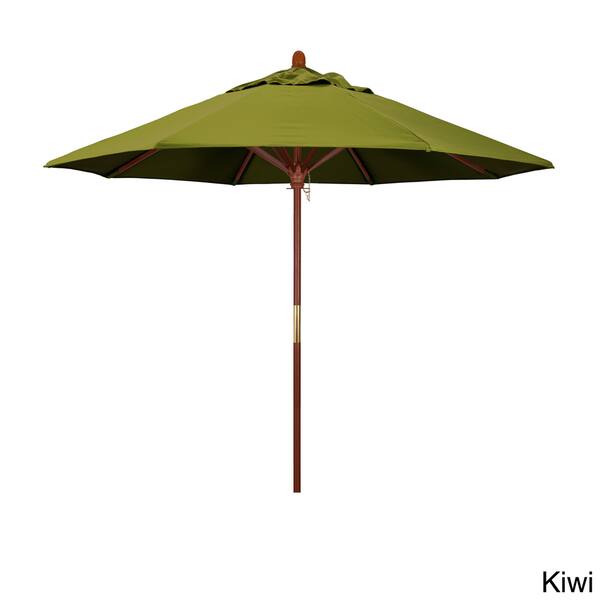 Shop California Umbrella 9 Round Marenti Wood Frame Market Umbrella With Olefin Fabric Base Not Included Overstock 11975972