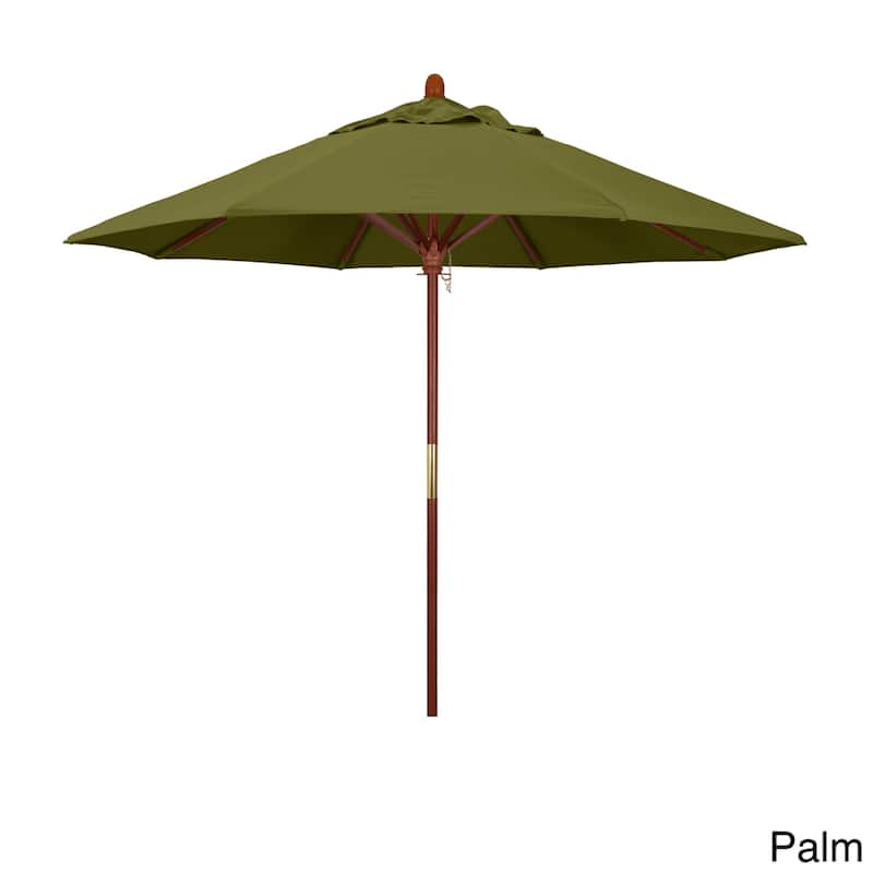 California Umbrella 9' Round Marenti Wood Frame Patio Umbrella with Pacifica Fabric, Base Not Included