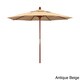 preview thumbnail 4 of 21, Port Lavaca 7.5ft Round Wood Umbrella by Havenside Home, Base Not Included Antique Beige