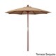 preview thumbnail 19 of 21, Port Lavaca 7.5ft Round Wood Umbrella by Havenside Home, Base Not Included Terrace Sequoia