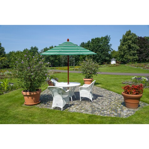 California Umbrella 9ft Marenti Wood Market Umbrella with Sunbrella Fabric, Base Not Included