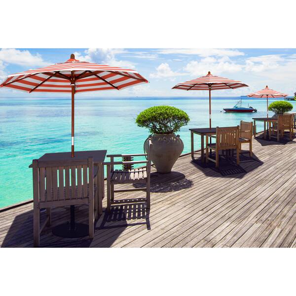 slide 2 of 32, Port Lavaca 7.5ft Round Sunbrella Wooden Patio Umbrella by Havenside Home, Base Not Included