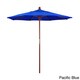 preview thumbnail 23 of 30, Port Lavaca 7.5ft Round Sunbrella Wooden Patio Umbrella by Havenside Home, Base Not Included Pacific Blue