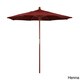 preview thumbnail 17 of 30, Port Lavaca 7.5ft Round Sunbrella Wooden Patio Umbrella by Havenside Home, Base Not Included Henna