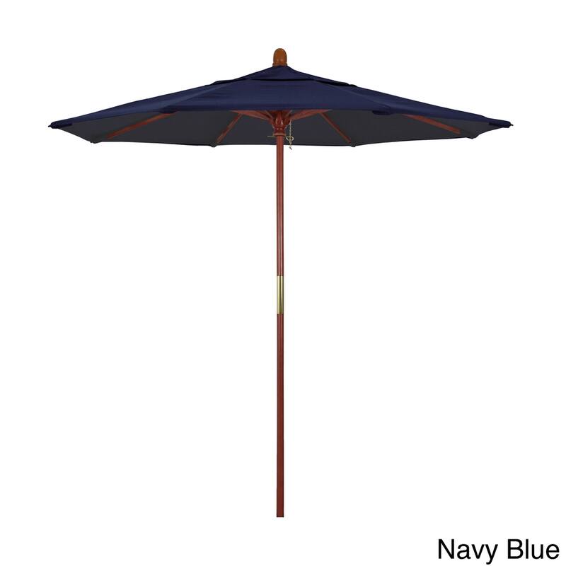 Port Lavaca 7.5ft Round Sunbrella Wooden Patio Umbrella by Havenside Home, Base Not Included - Navy Blue
