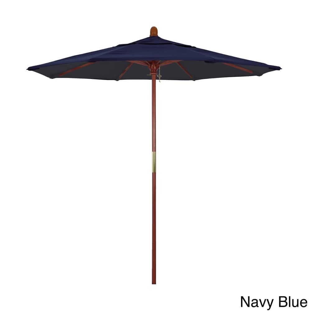 Port Lavaca 7.5ft Round Sunbrella Wooden Patio Umbrella by Havenside Home, Base Not Included