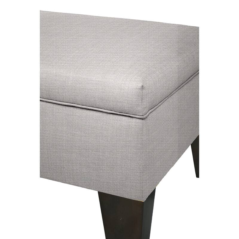 MJL Furniture BROOKLYN Grey Polyester, Wood Upholstered Storage Ottoman
