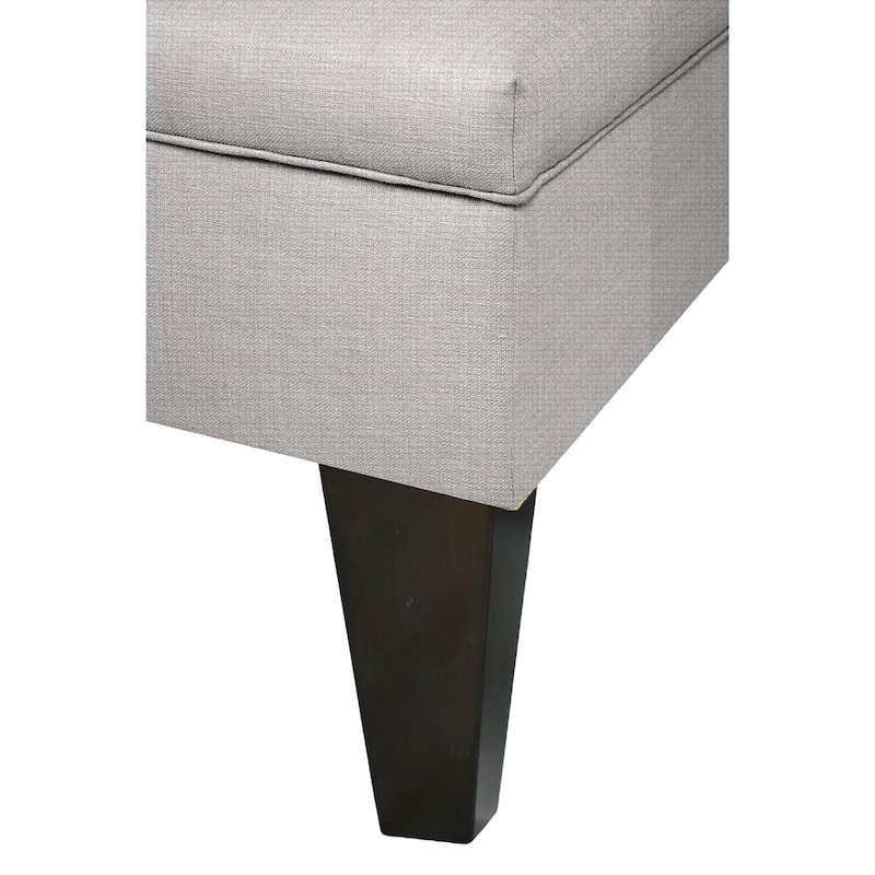 MJL Furniture BROOKLYN Grey Polyester, Wood Upholstered Storage Ottoman