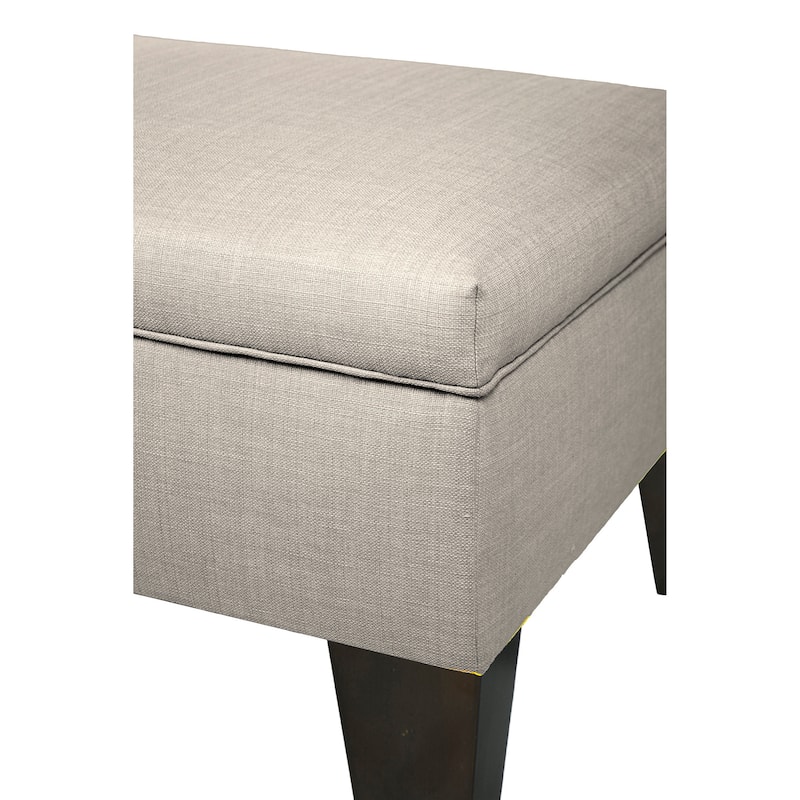 MJL Furniture BROOKLYN Grey Polyester, Wood Upholstered Storage Ottoman
