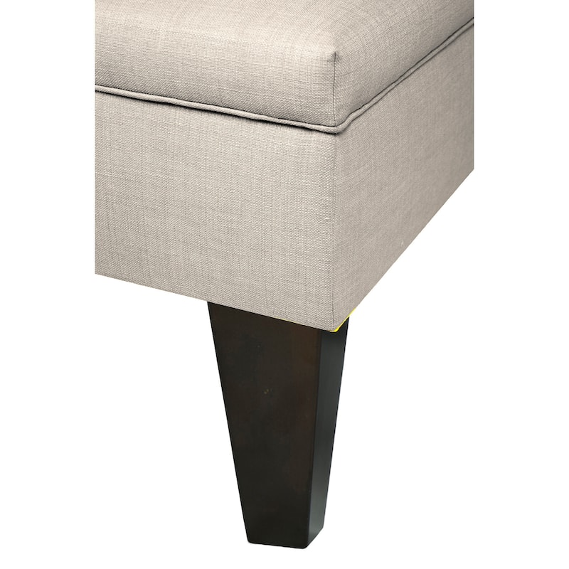 MJL Furniture BROOKLYN Grey Polyester, Wood Upholstered Storage Ottoman