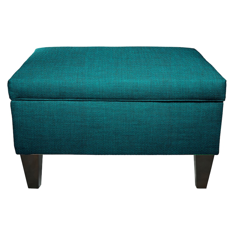 MJL Furniture Wood Polyester-upholstered Storage Ottoman - Zenith Teal