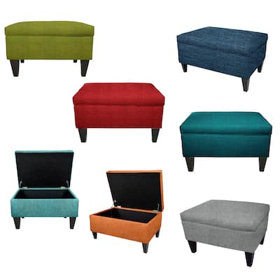 MJL Furniture Wood Polyester-upholstered Storage Ottoman