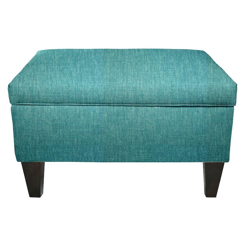MJL Furniture Wood Polyester-upholstered Storage Ottoman - Teal