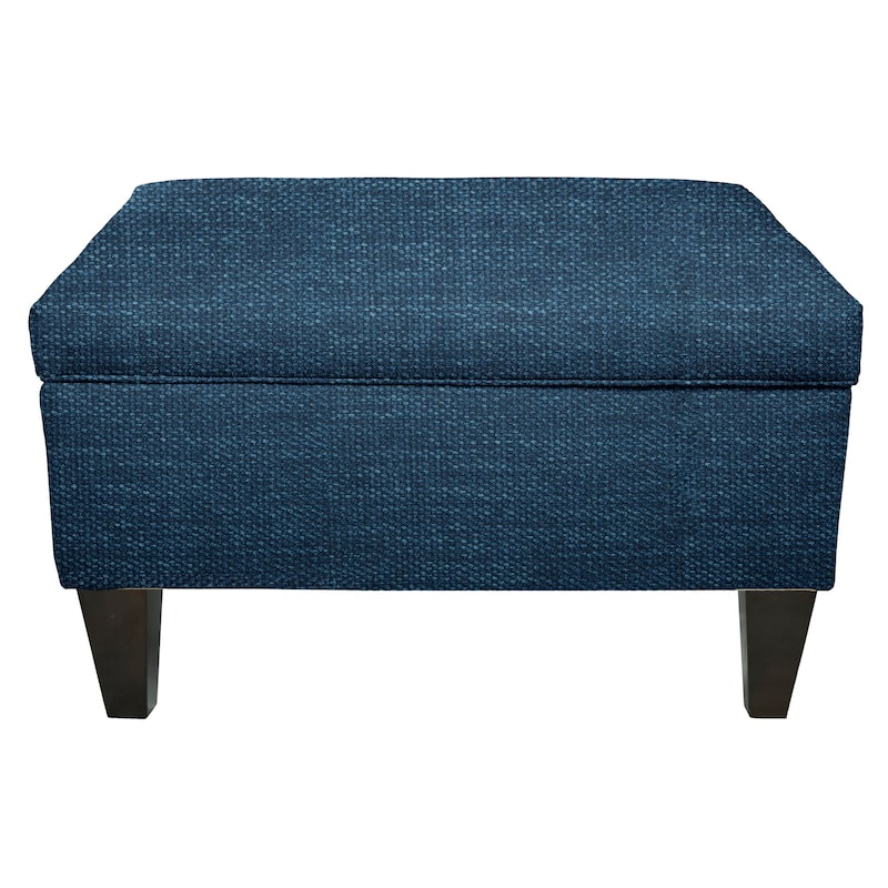 MJL Furniture Wood Polyester-upholstered Storage Ottoman - Denim
