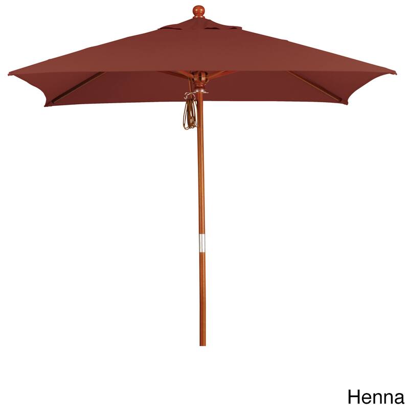 Port Lavaca 6ft Square, Sunbrella Fabric Wooden Patio Umbrella by Havenside Home, Base Not Included