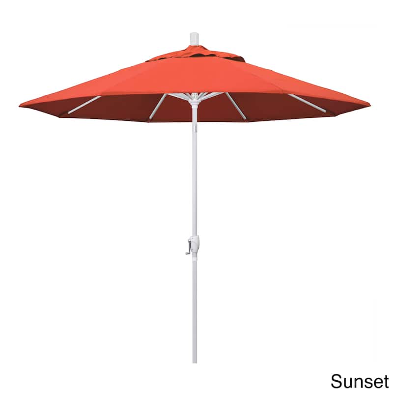 Pompano 9ft Crank Lift Push Button Tilt Round Patio Umbrella by Havenside Home, Base Not Included - Sunset