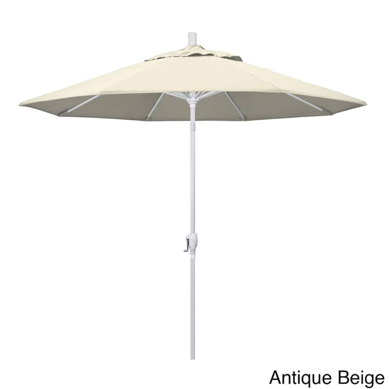 Pompano 9ft Crank Lift Push Button Tilt Round Patio Umbrella by Havenside Home, Base Not Included - Antique Beige
