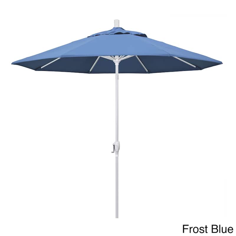 Pompano 9ft Crank Lift Push Button Tilt Round Patio Umbrella by Havenside Home, Base Not Included - White Finish