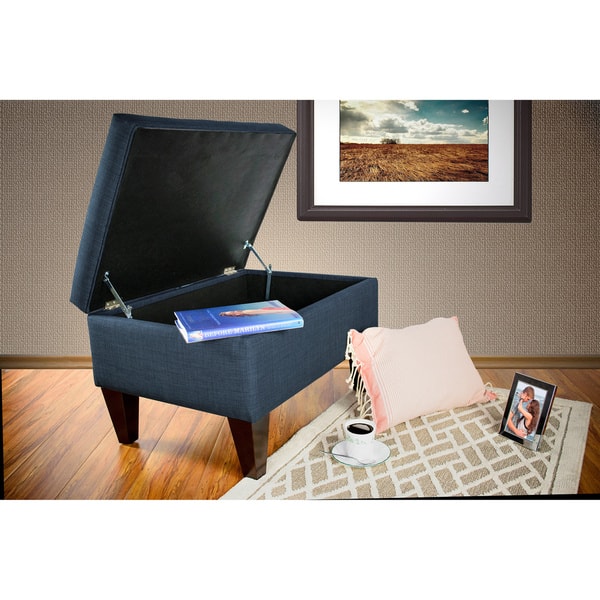 slide 1 of 20, MJL Furniture Brooklyn DAWSON-7 Upholstered Square-legged Box Storage Ottoman