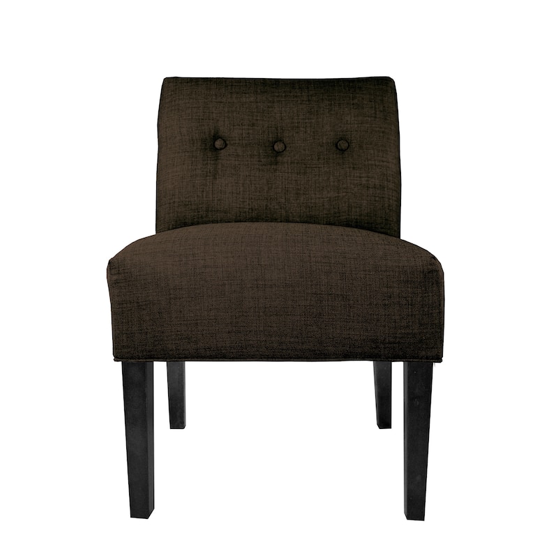MJL Furniture Samantha Blue/Brown Fabric/Wood Button-tufted Lucky Accent Chair