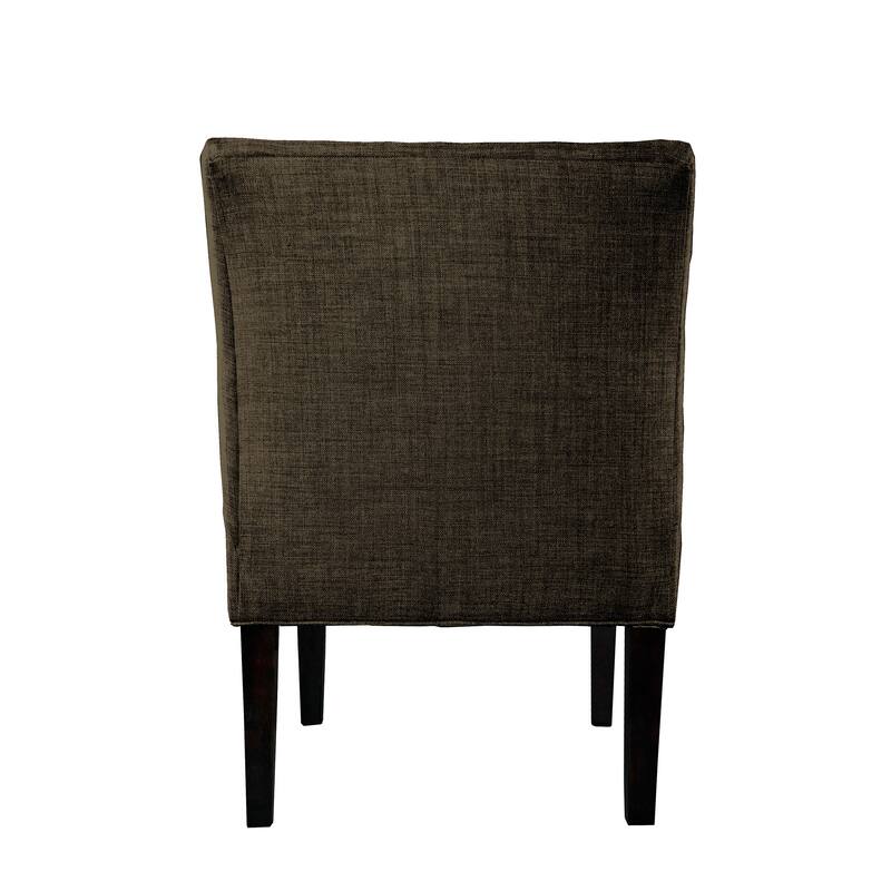 MJL Furniture Samantha Blue/Brown Fabric/Wood Button-tufted Lucky Accent Chair