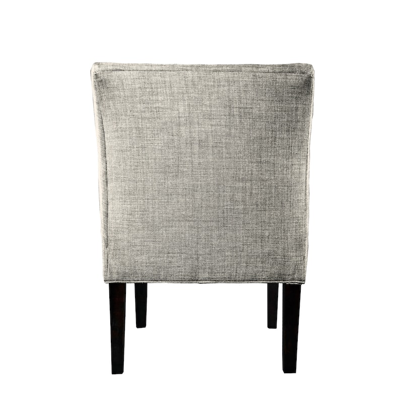 MJL Furniture Samantha Blue/Brown Fabric/Wood Button-tufted Lucky Accent Chair