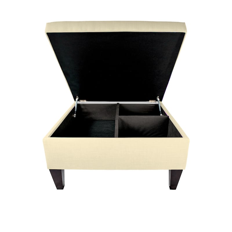 MJL Furniture Manhattan Allure Upholstered Organizational Cocktail Ottoman Table