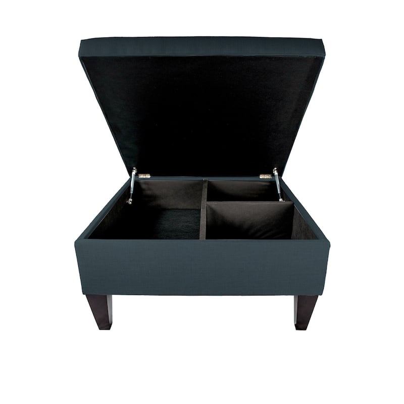 MJL Furniture Manhattan Allure Upholstered Organizational Cocktail Ottoman Table