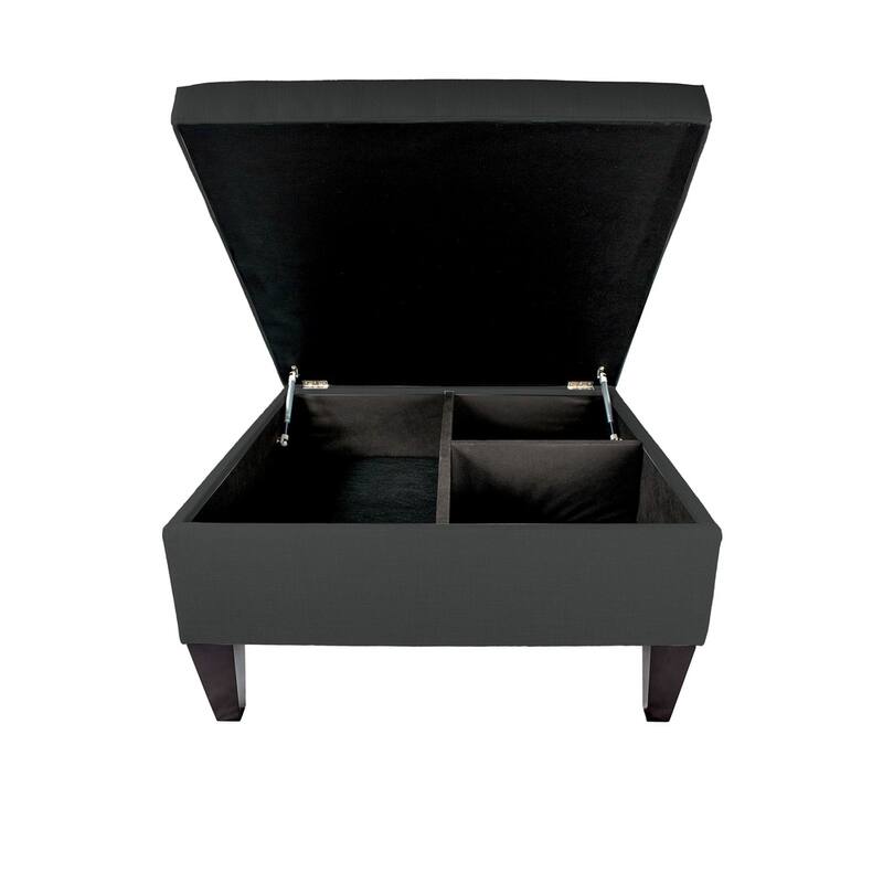 MJL Furniture Manhattan Allure Upholstered Organizational Cocktail Ottoman Table