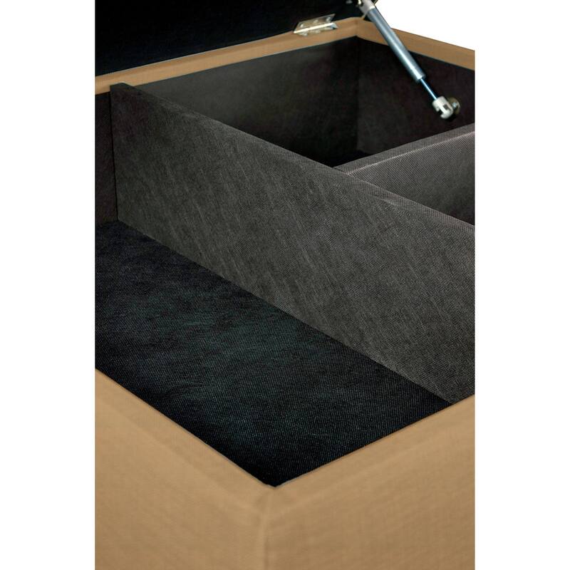 MJL Furniture Manhattan Allure Upholstered Organizational Cocktail Ottoman Table
