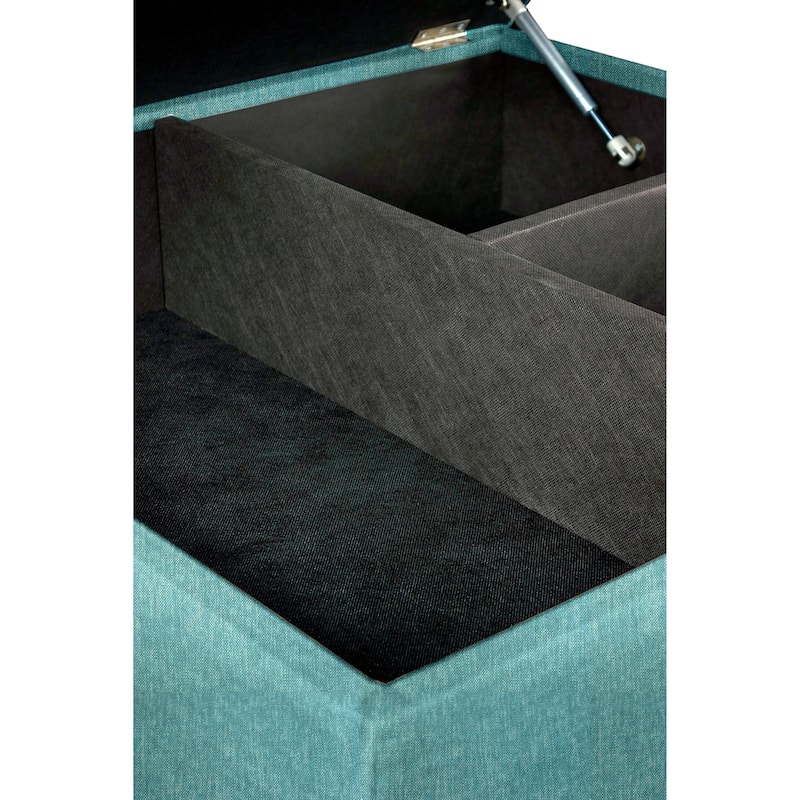 MJL Furniture Solid-colored Fabric Organizational Storage Ottoman