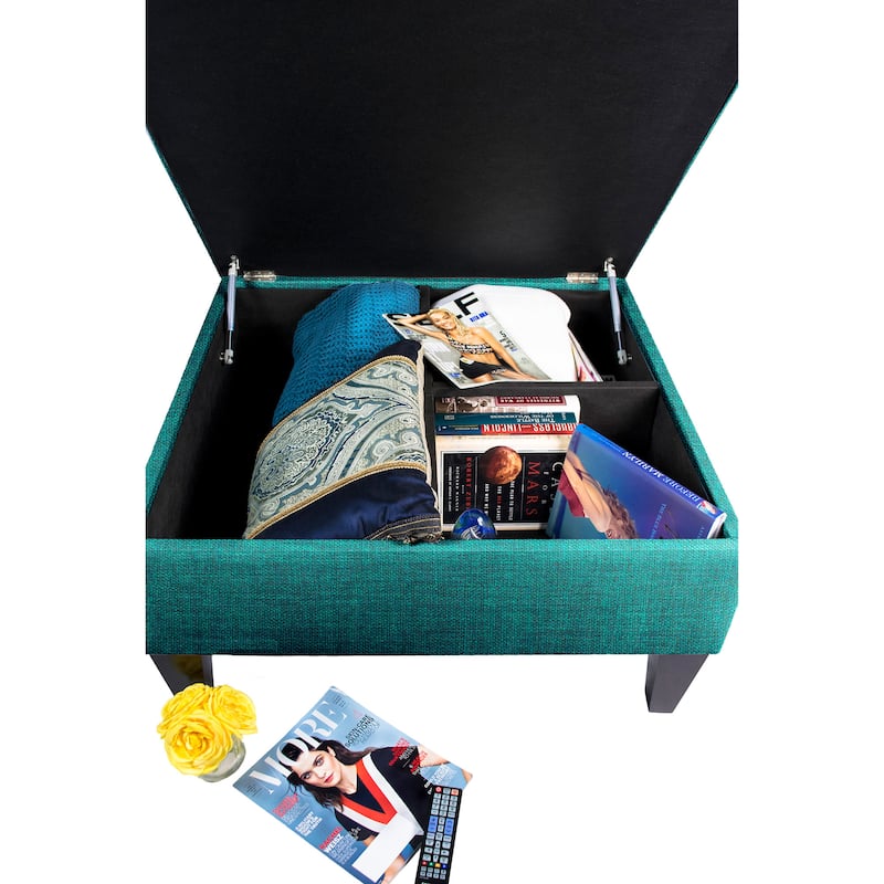 MJL Furniture Solid-colored Fabric Organizational Storage Ottoman