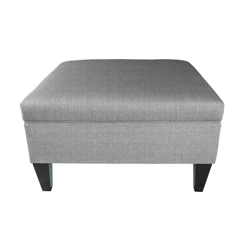 MJL Furniture Solid-colored Fabric Organizational Storage Ottoman - Ash